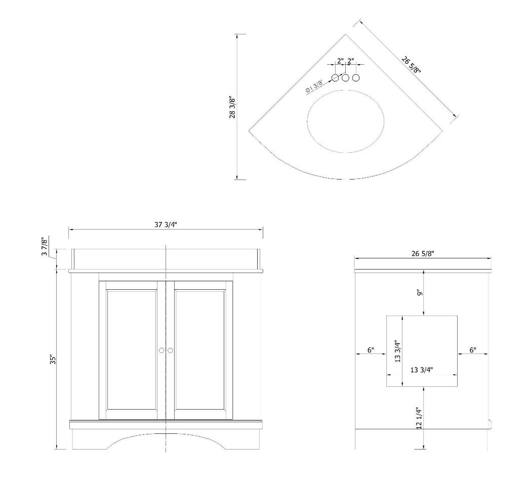 corner bathroom vanity dimensions